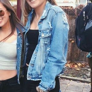 Zara Distressed Denim Jacket